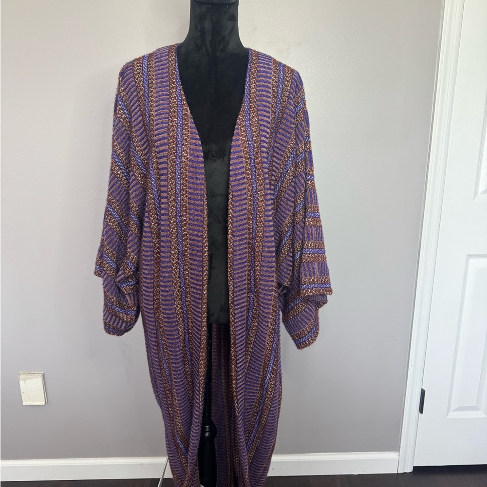 BCBGMaxAzria Purple and Brown Cardigan Sweater